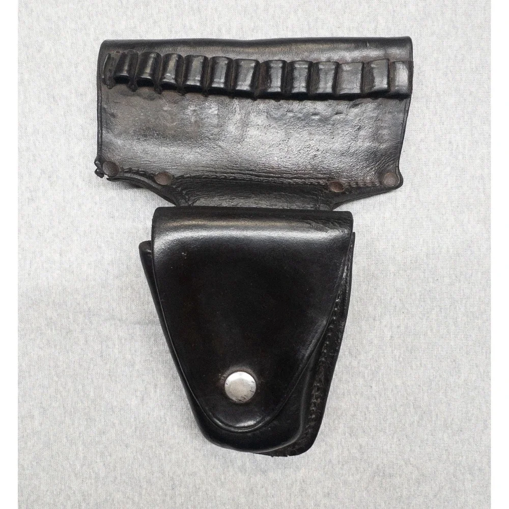 Vtg Safety Speed Holster Utility‎ Belt Ammo Cartridge Pockets Worn Leather USA